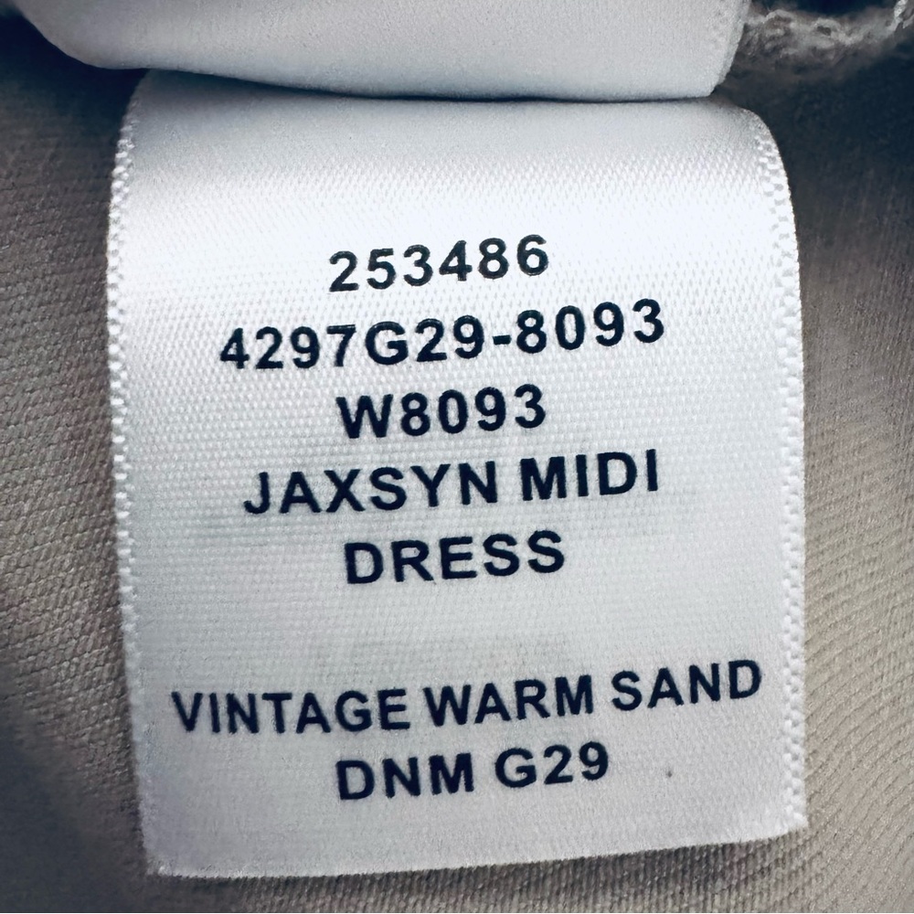 PAIGE Jaxsyn Midi Dress Utility Shirt Dress Belted Warm Sand Size 8 - Picture 9 of 10